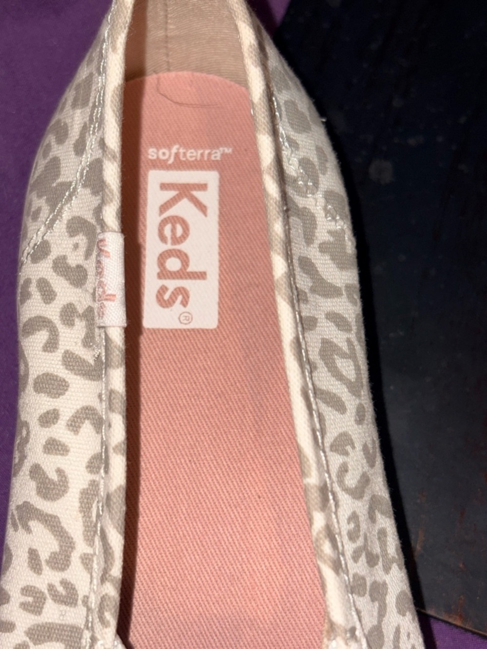 *Keds Women’s Slip-On Leopard Print Canvas Sneaker - Beige/White - Picture 2 of 8